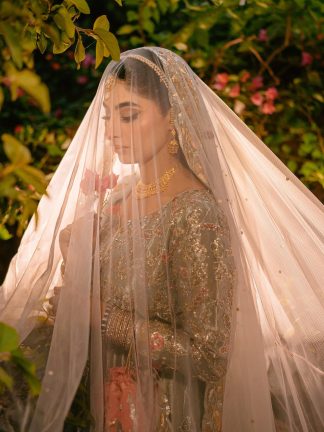 Customize Golden Accent Nikkah Wedding Veil US