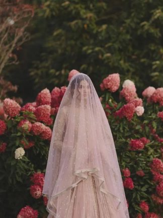 Minimal Pink Bridal Nikkah Net Dupatta US